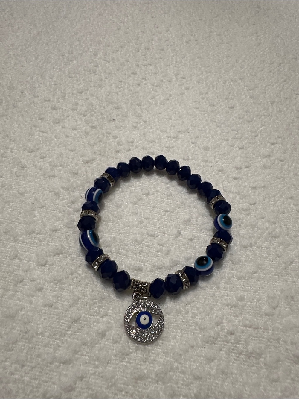 Evil Eye Beaded Charm Bracelet - Blue - Picture 2 of 4